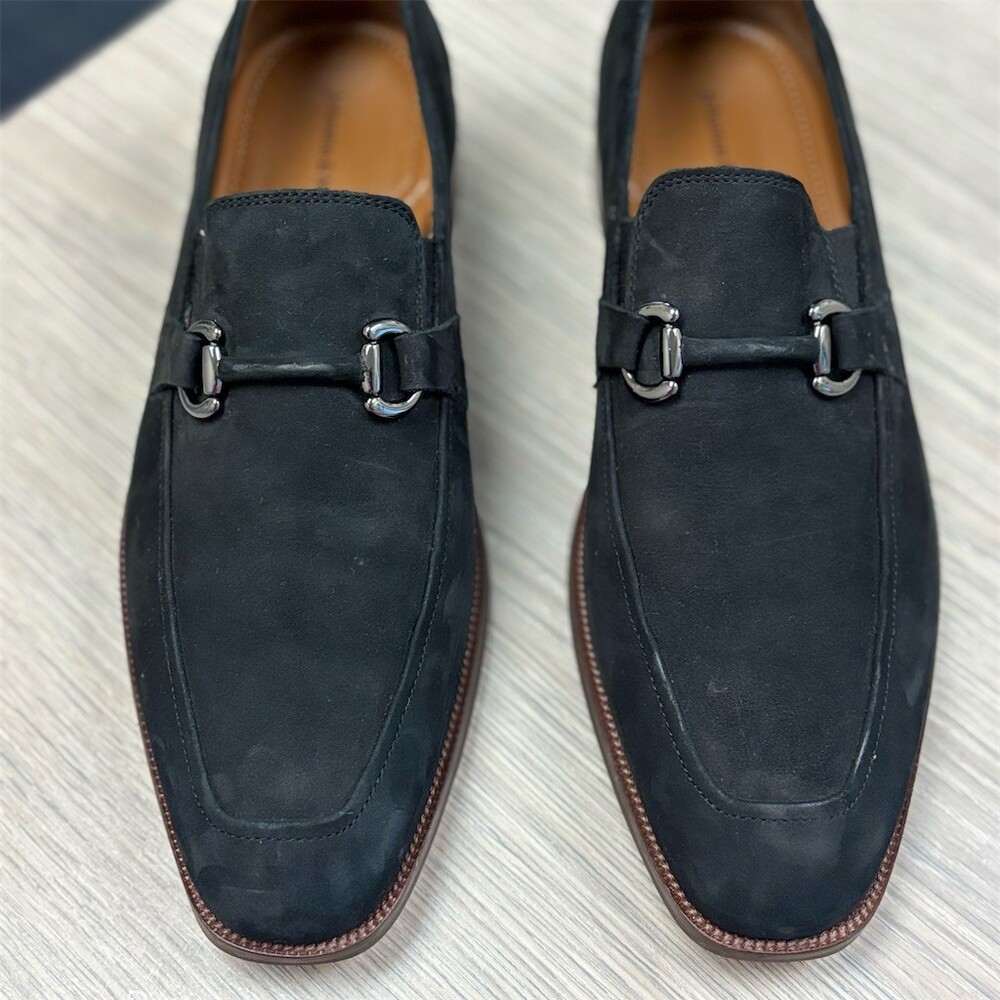 Johnston & Murphy Men's Black Bit Loafers Slip-On Dress Shoes 10.5